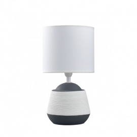 Lámpara de Sobremesa ALBANY gris/blanco.Pantalla blanca.Altura: 30 cms.